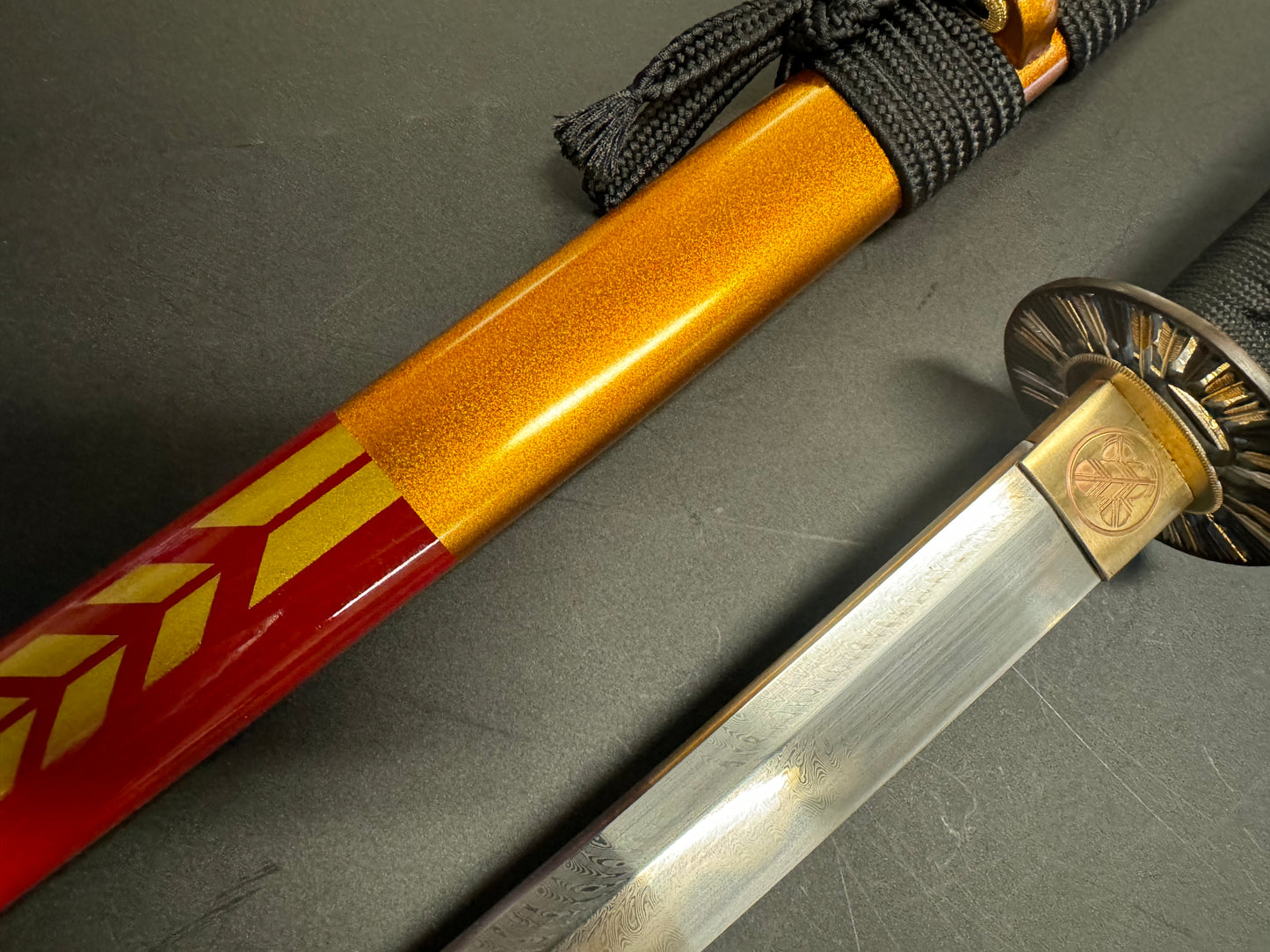 Phoenix Arms Blazing Arrows Katana - Feather Damascus Clay Tempered