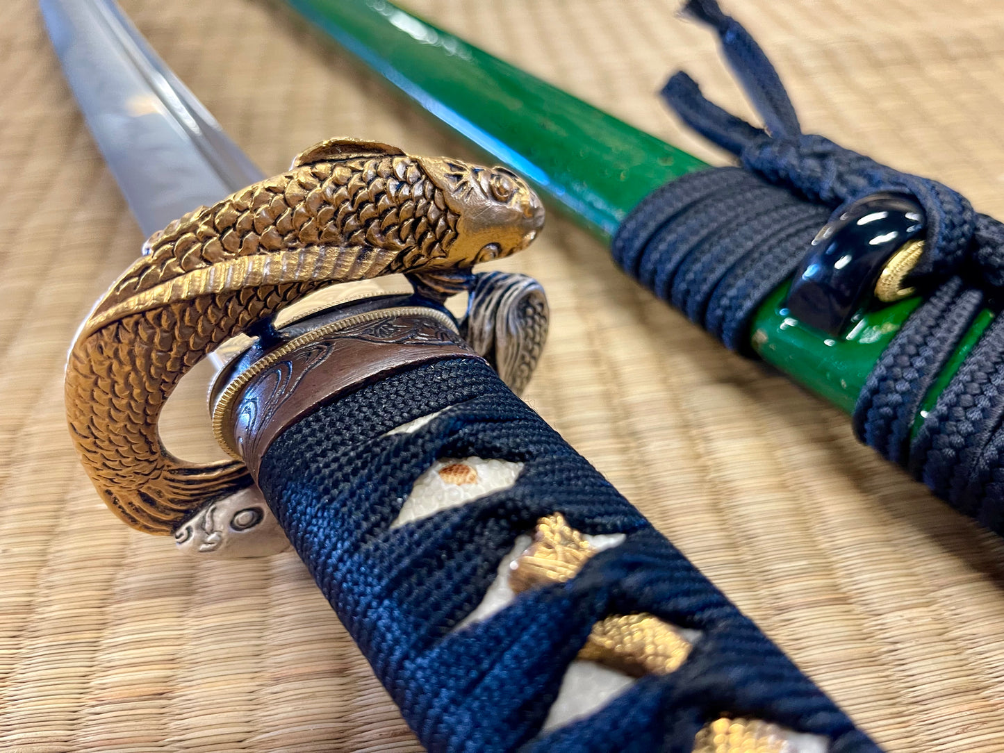 FLOOR MODEL Moritaka Dueling Carp Katana - T10 Clay-Tempered Tsunami Hamon