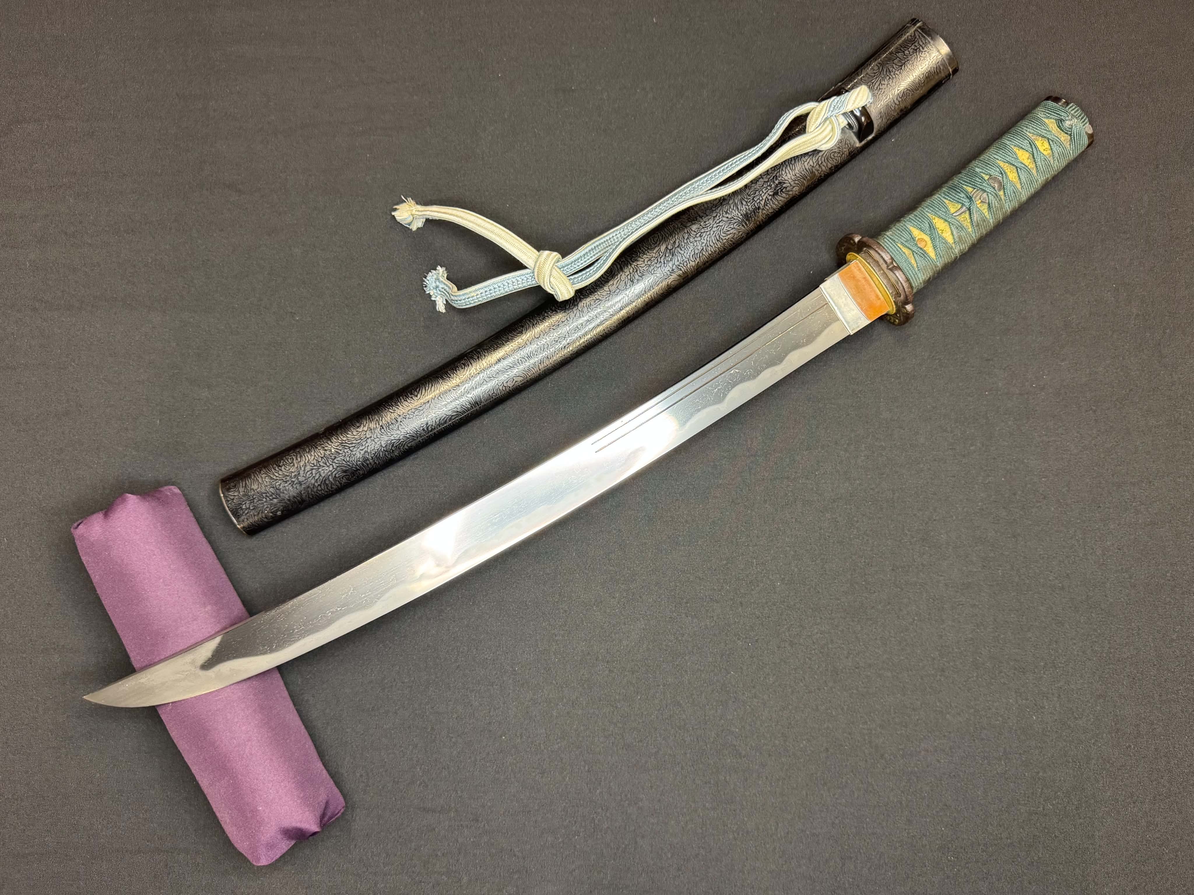 Antique Nihonto - Wakizashi with Koshirae, Signed Kanenori, NBTHK certified