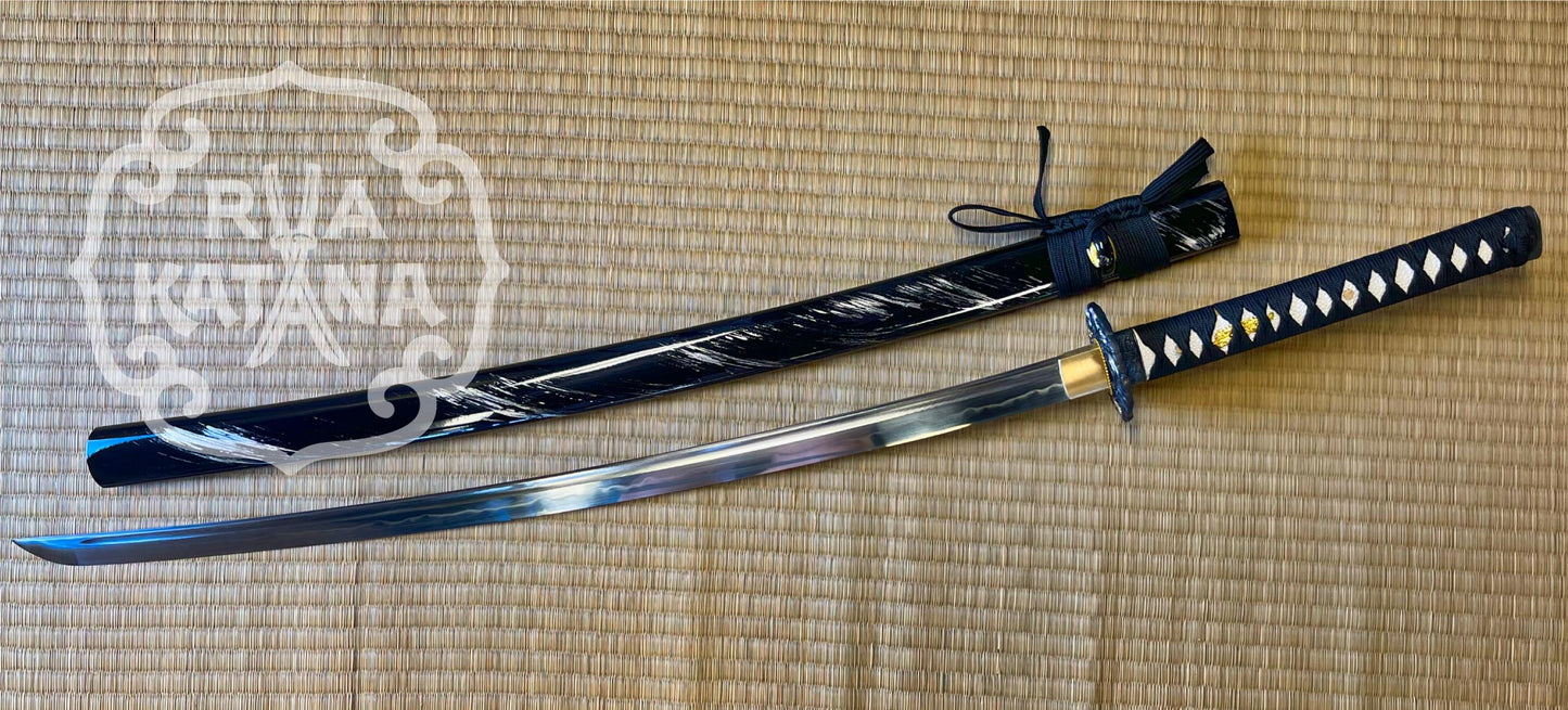 Dragonspring Forge Katana Wakizashi 2-sword Daisho - Sea Dragon - T10 Clay-Tempered