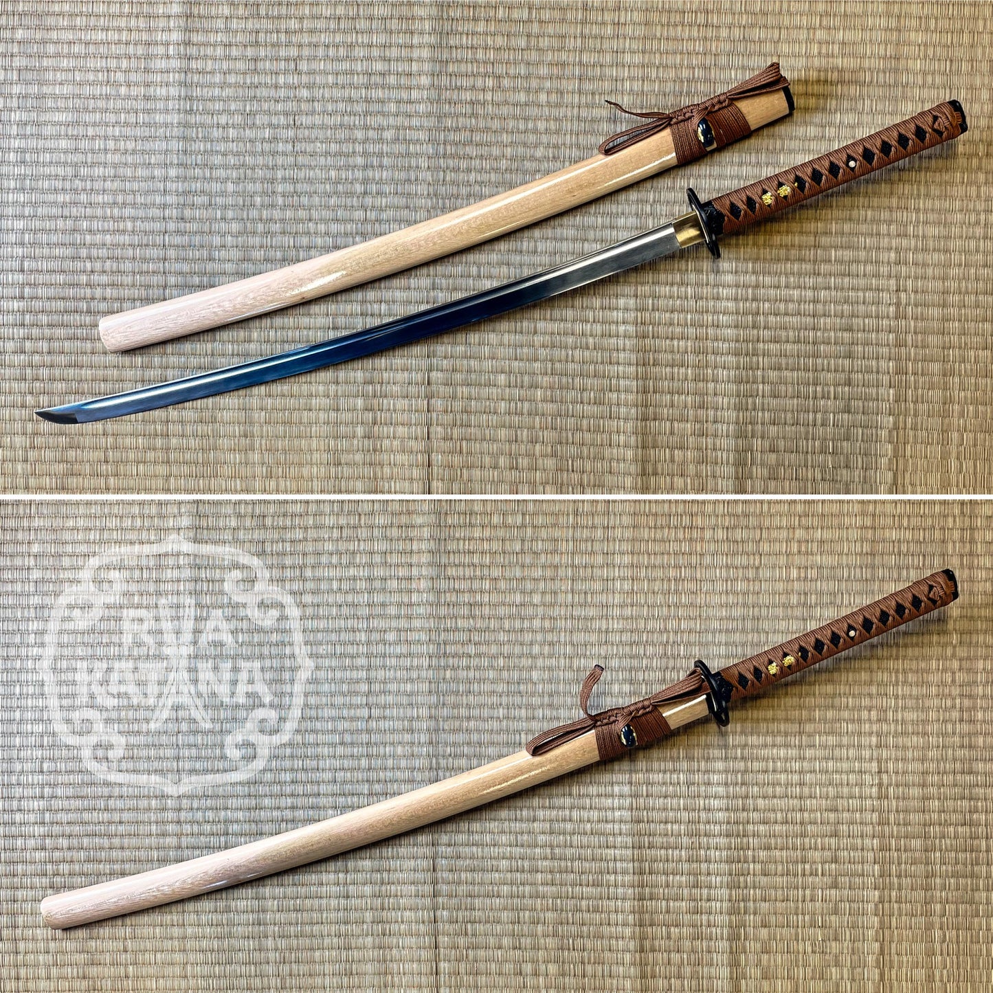 Dragonspring Katana - Wood Swirl -  1060 Steel