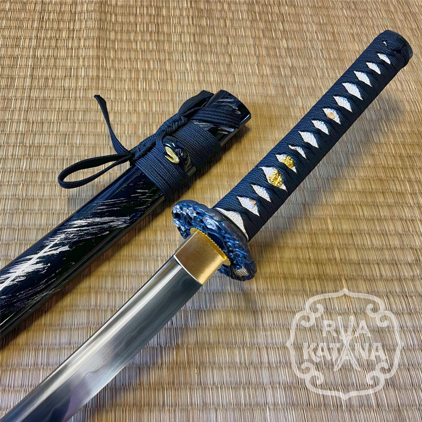 Dragonspring Forge Katana Wakizashi 2-sword Daisho - Sea Dragon - T10 Clay-Tempered