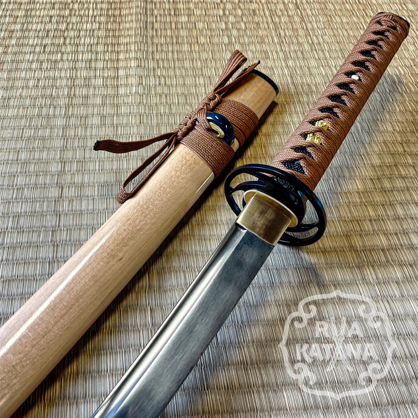 Dragonspring Katana - Wood Swirl -  1060 Steel