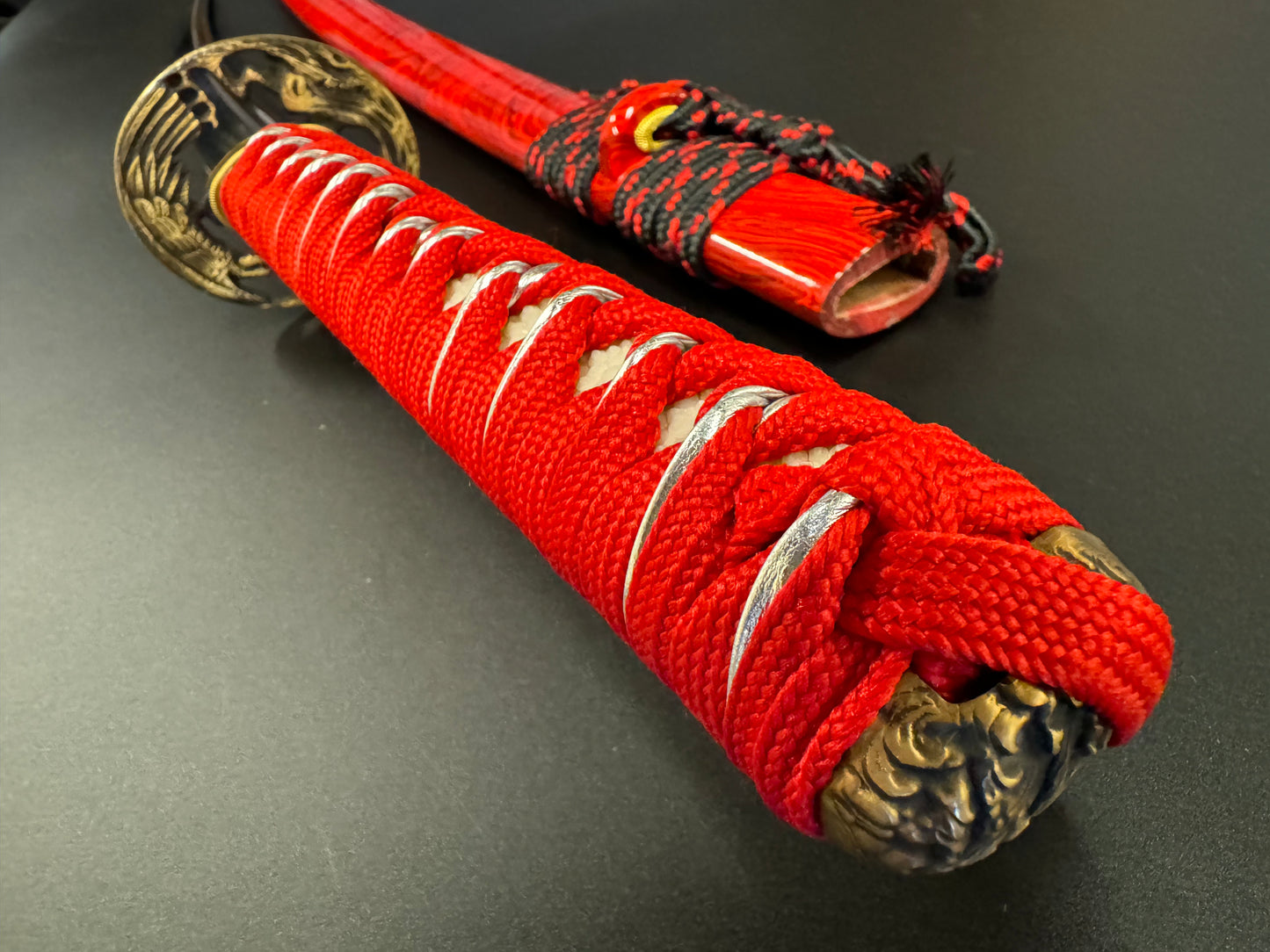 Phoenix Arms Red Eagle Katana -Red Damascus Blade