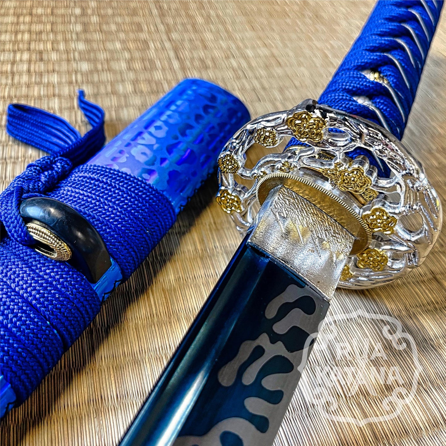 Dragonspring Katana - Blue Plum - 1060 Steel