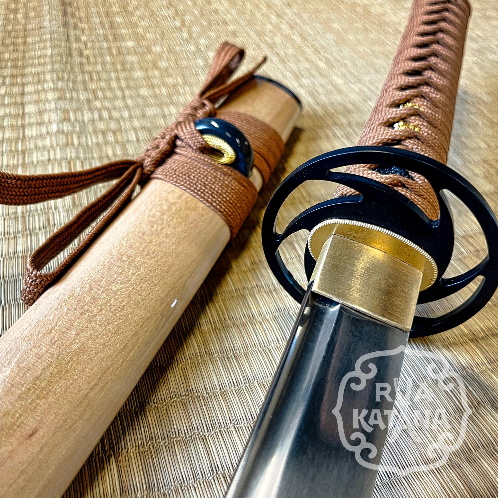Dragonspring Katana - Wood Swirl -  1060 Steel