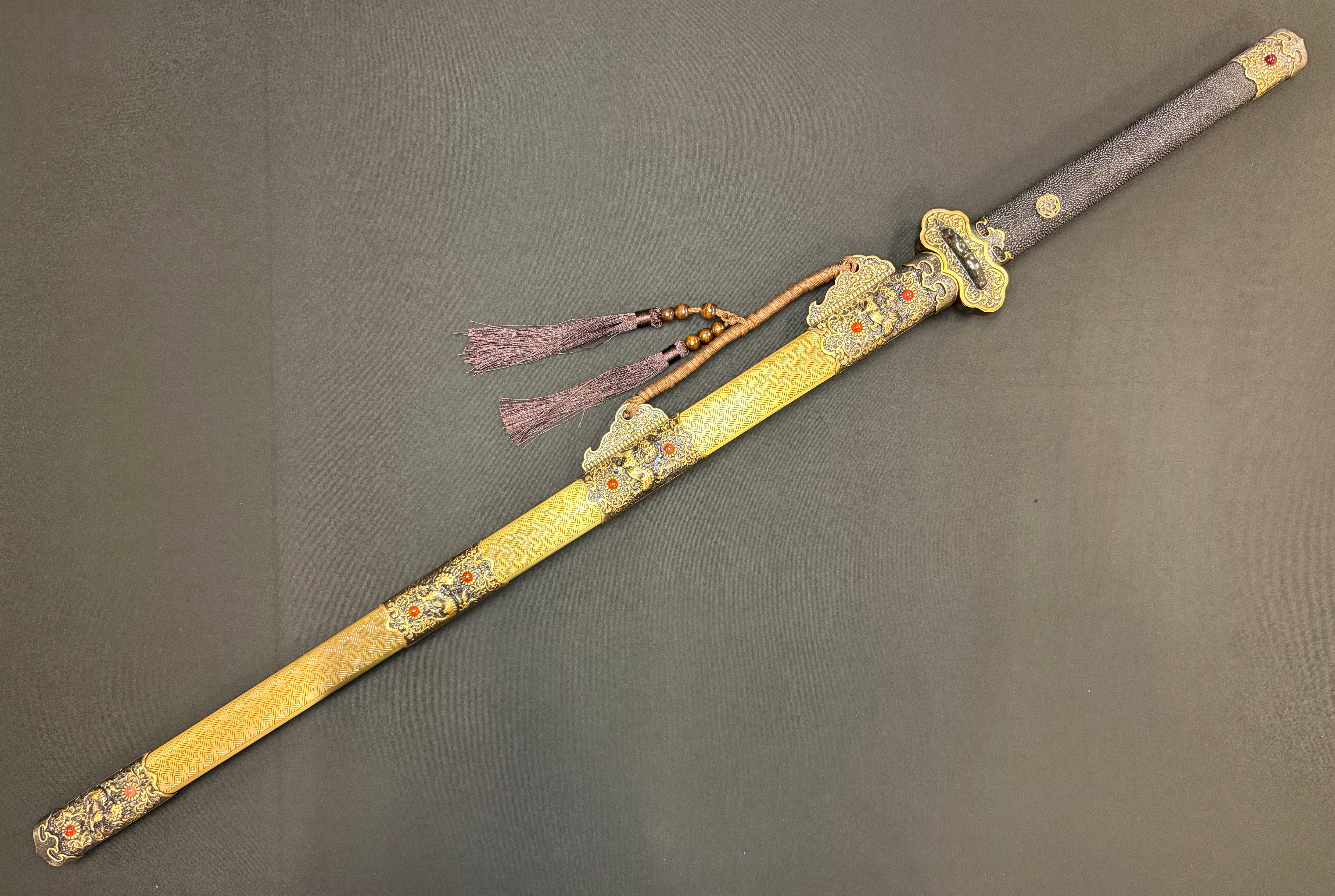 Phoenix Armory Jian - Pursuit of Jade Emperor - Eight-faced Damascus Jian Brass fittings