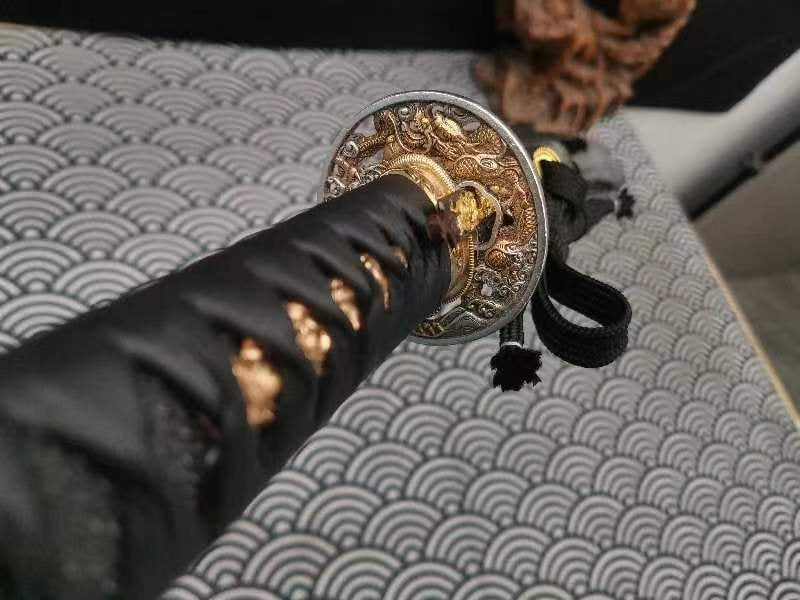 Cloudhammer Katana - Hidden Dragon, Dragon Sakura - sx105v Japanese Tool Steel - Ko-Choji Hamon