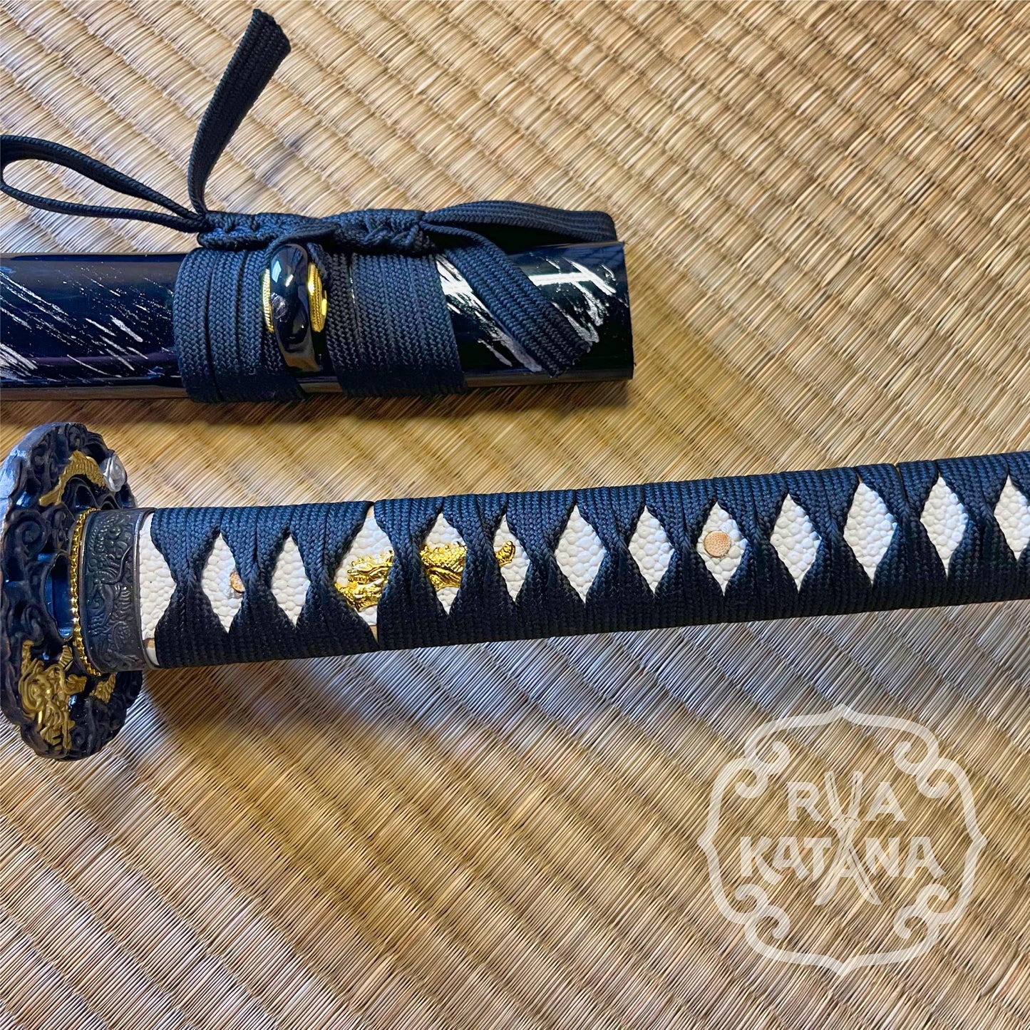 Dragonspring Forge Katana Wakizashi 2-sword Daisho - Sea Dragon - T10 Clay-Tempered