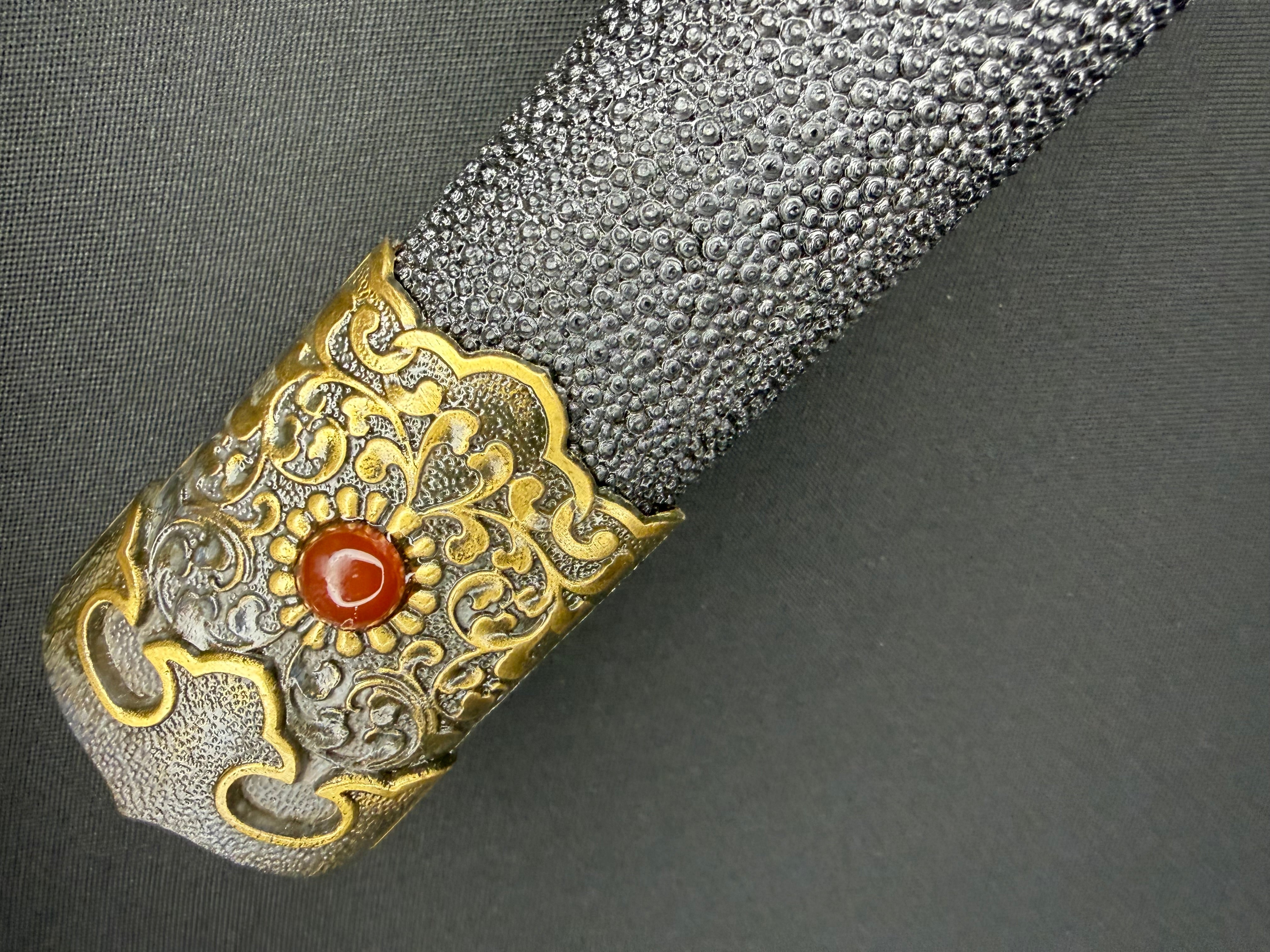 Phoenix Armory Jian - Pursuit of Jade Emperor - Eight-faced Damascus Jian Brass fittings