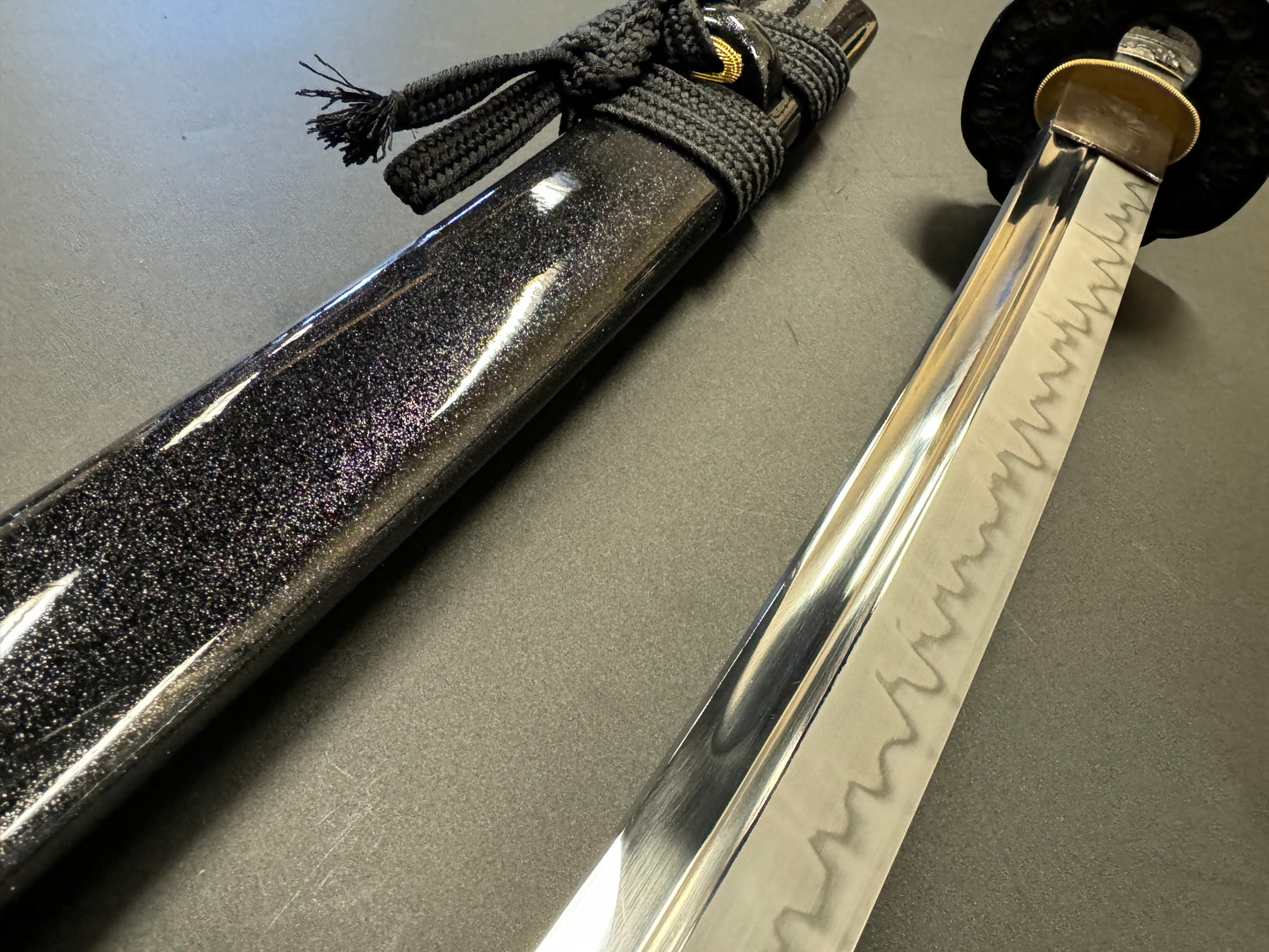 Wakizashi - Naginata Naoshi - T10 Clay Tempered Black