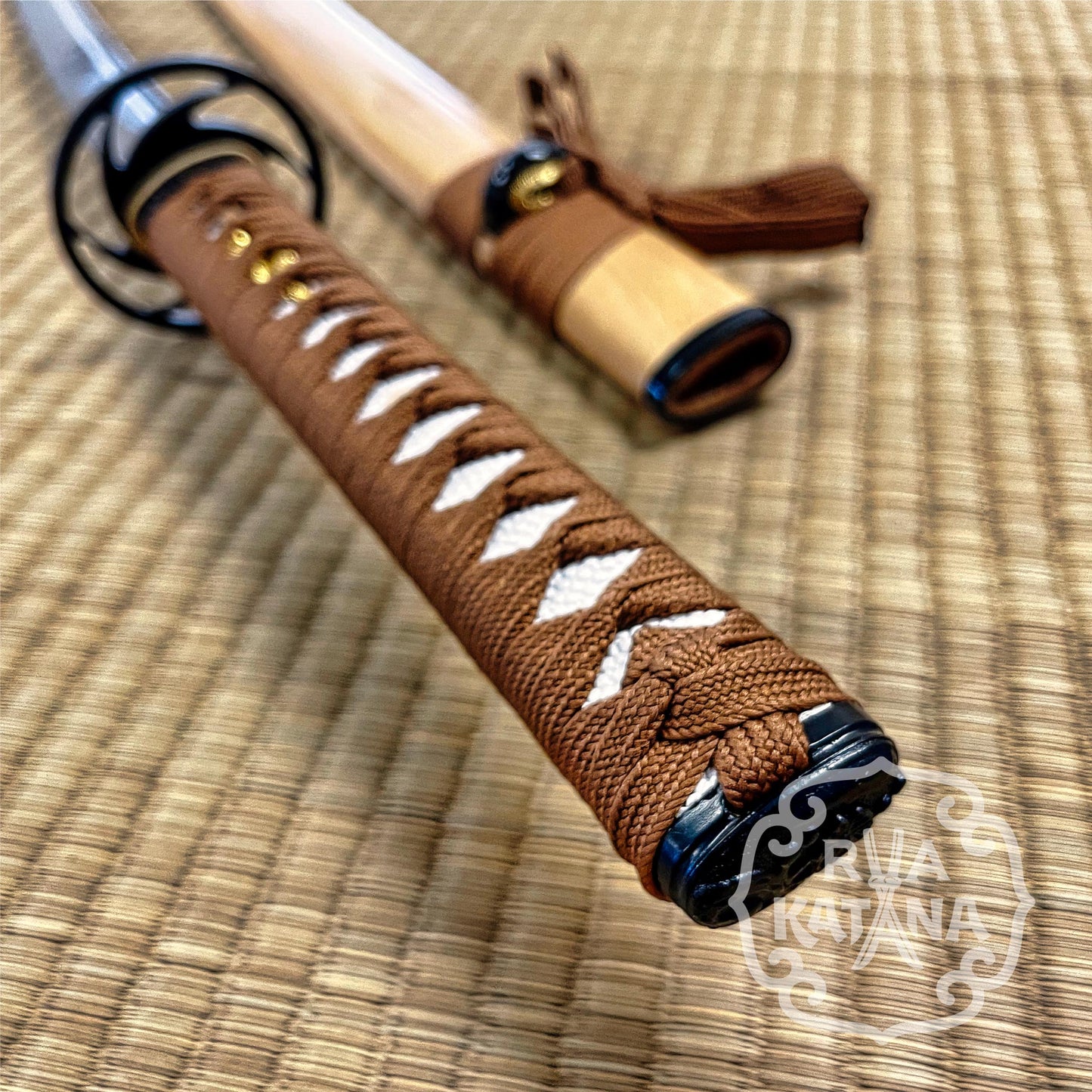 Dragonspring Katana - Wood Swirl -  1060 Steel