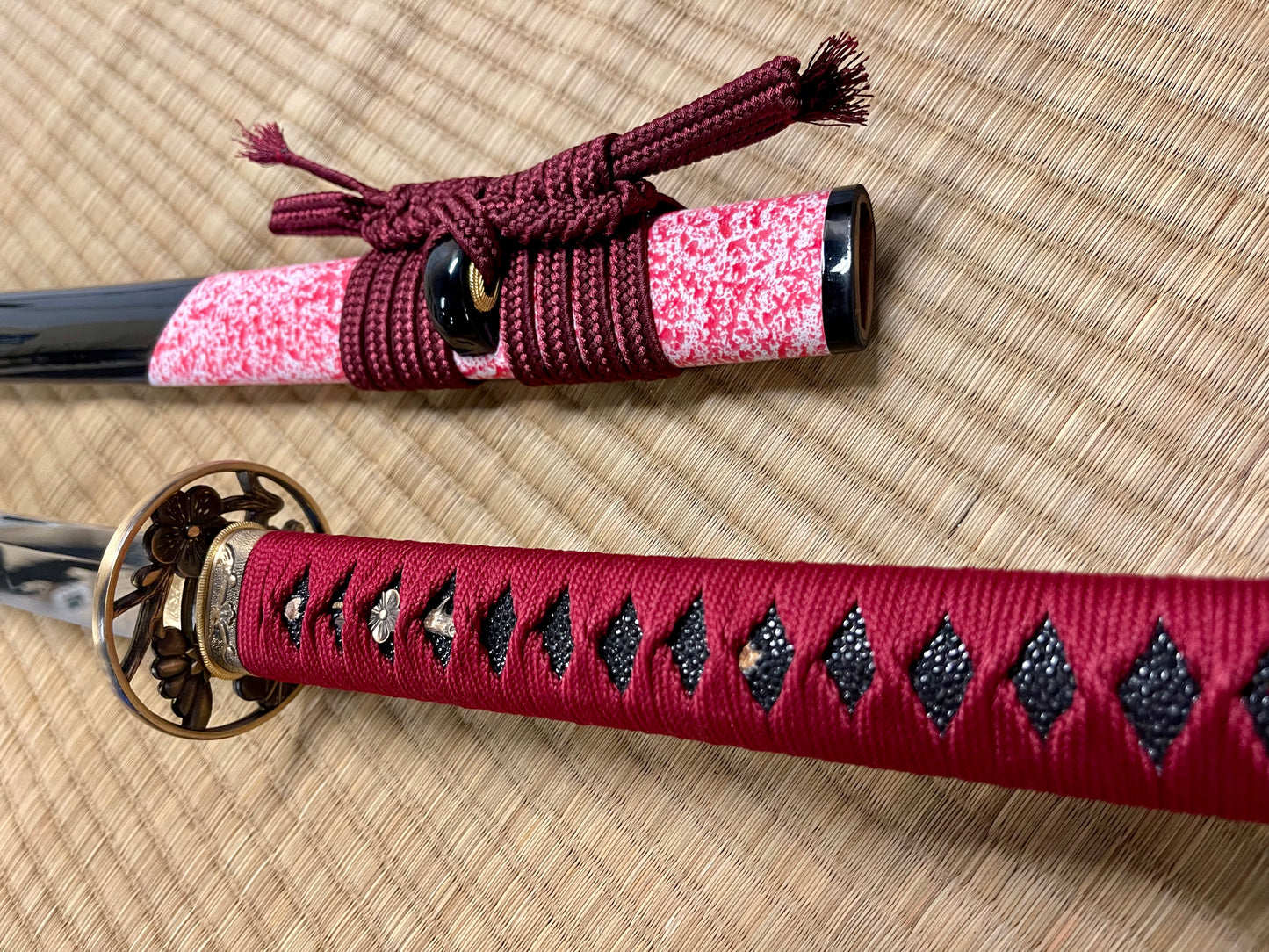 Moritaka Razor Crimson Cherry Katana - T10 Clay-Tempered Hadori Polish