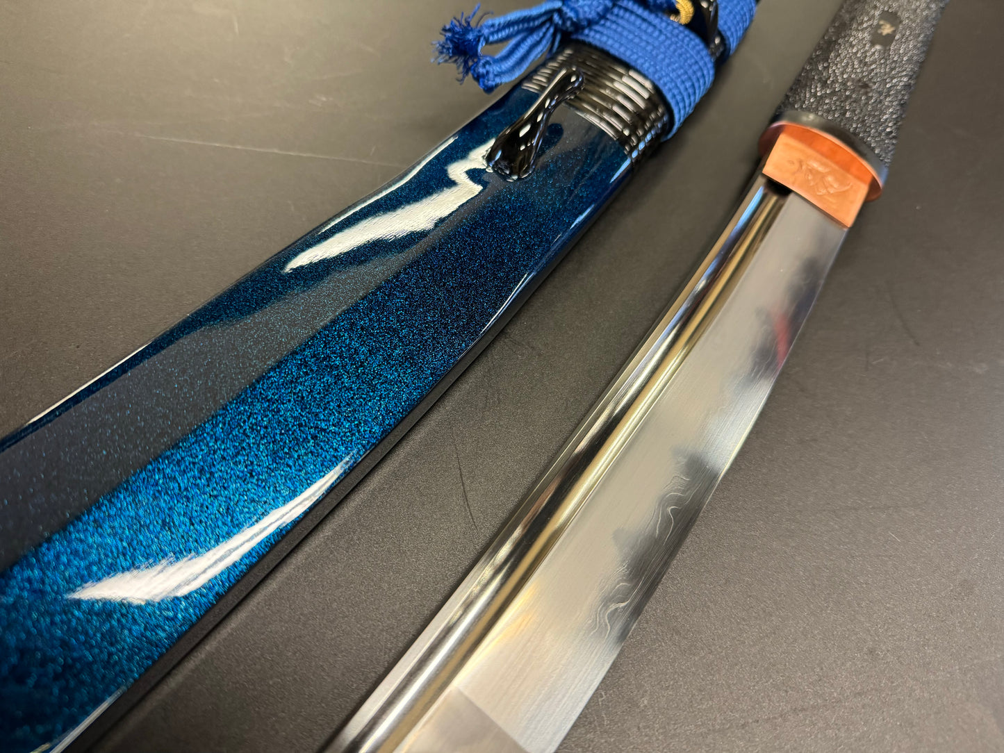 Legacy Blades Osoraku Aikuchi Honsanmai Wakizashi (Blue Flake Saya)