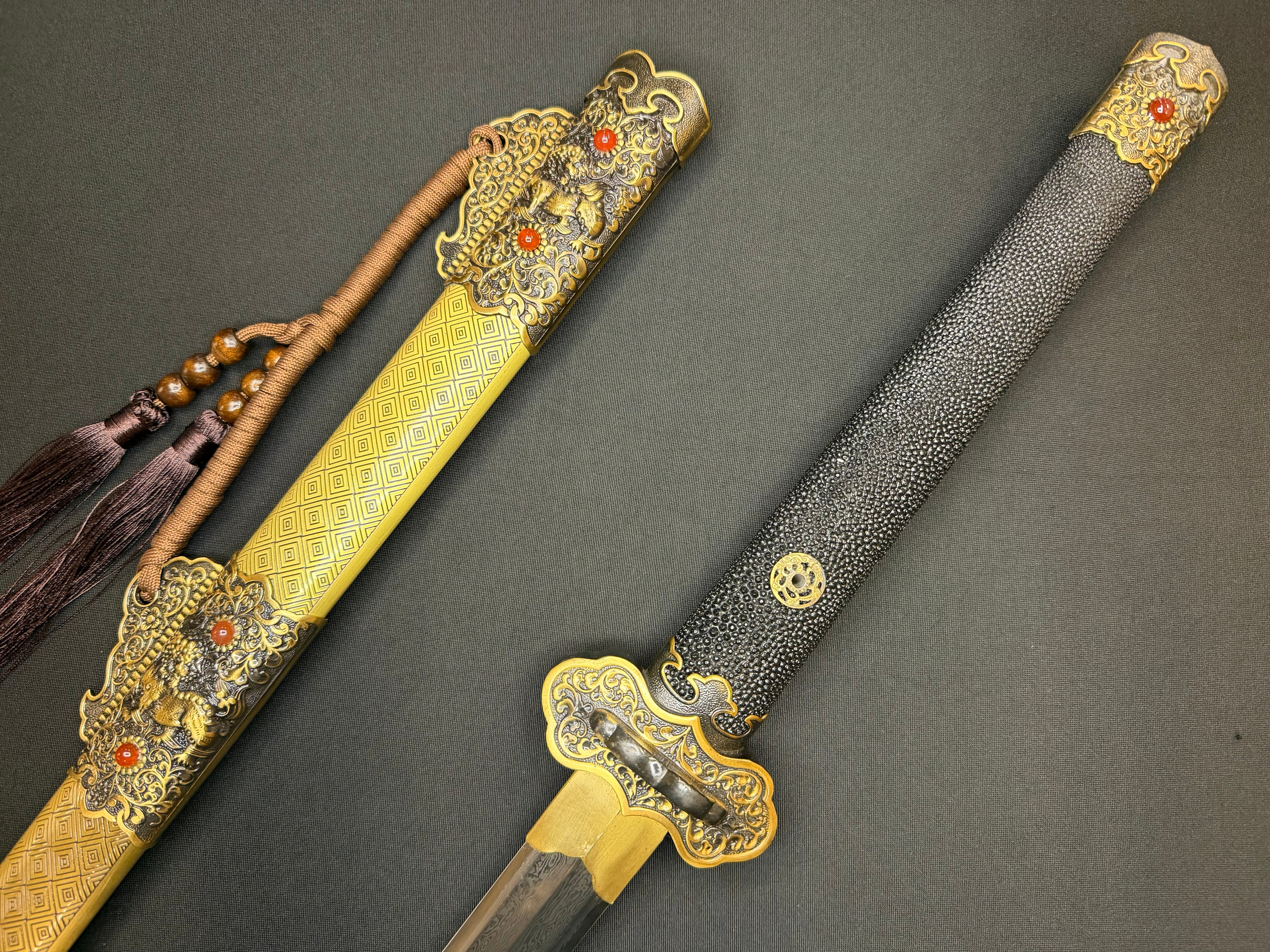 Phoenix Armory Jian - Pursuit of Jade Emperor - Eight-faced Damascus Jian Brass fittings