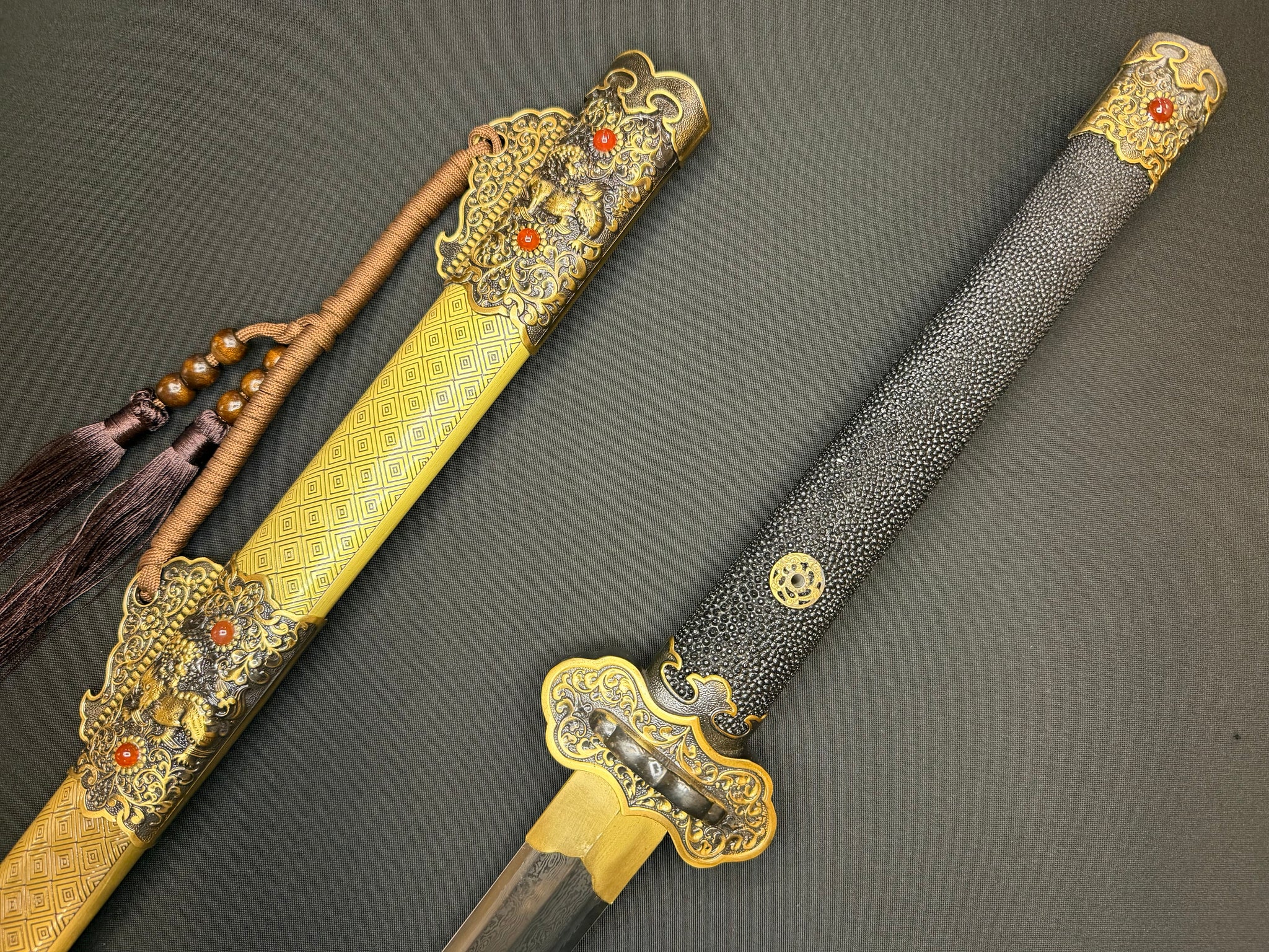 Phoenix Armory Jian - Pursuit of Jade Emperor - Eight-faced Damascus Jian Brass fittings