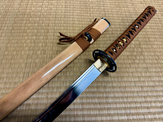 T10焼刃三色研磨小烏丸『常青藤』 古兵器 武具 刀装具 日本刀 模造刀 