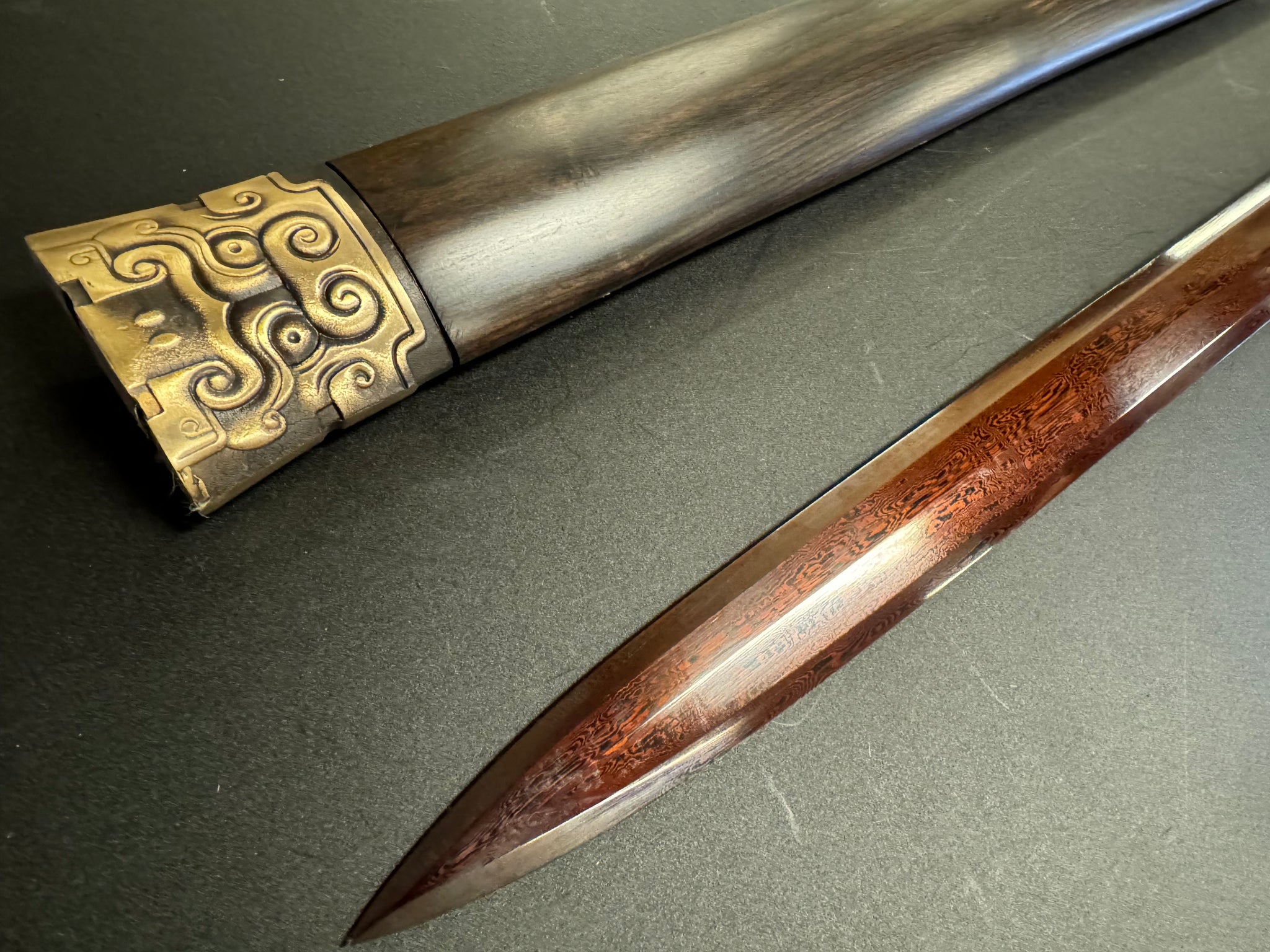 Han Jian - Sokka's Space Sword - Red and Black Damascus Avatar: The Last Airbender
