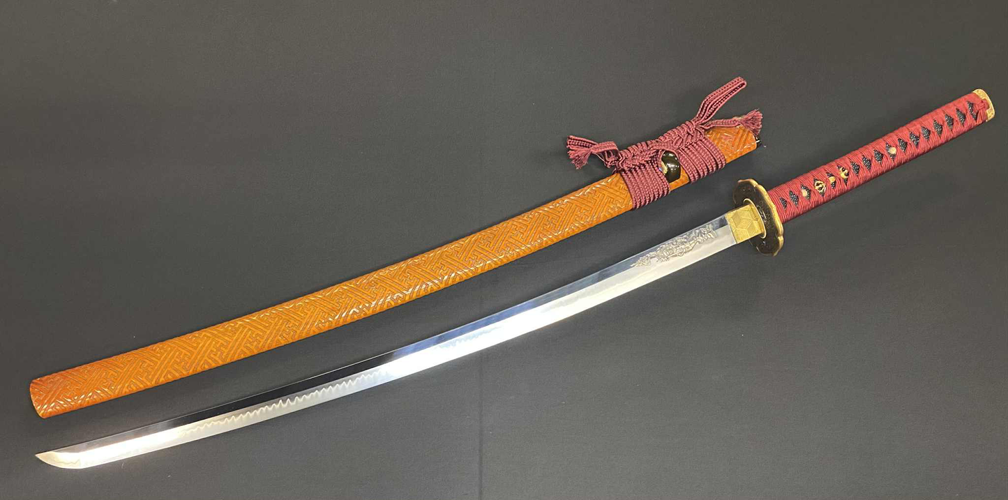 Phoenix Armory Katana - Crimson Manji Orishigane/Tamahagane Clay-Tempered Folded