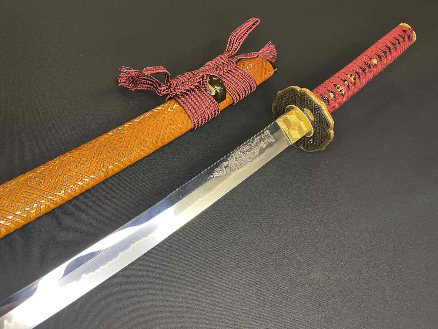 Phoenix Armory Katana - Crimson Manji Orishigane/Tamahagane Clay-Tempered Folded