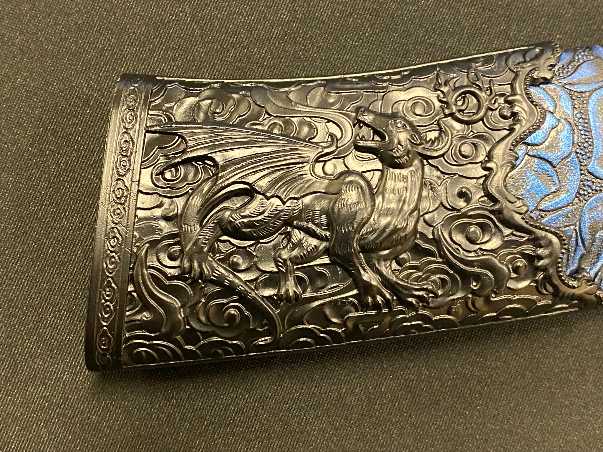 Dao Dagger - Tiger Dueling Dragon - Etched Manganese Steel