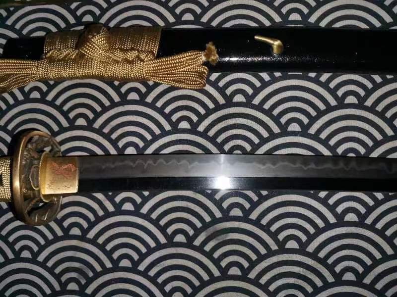 Cloudhammer Katana with kogatana & kogai - Economy Gold Dragonfly - sk ...