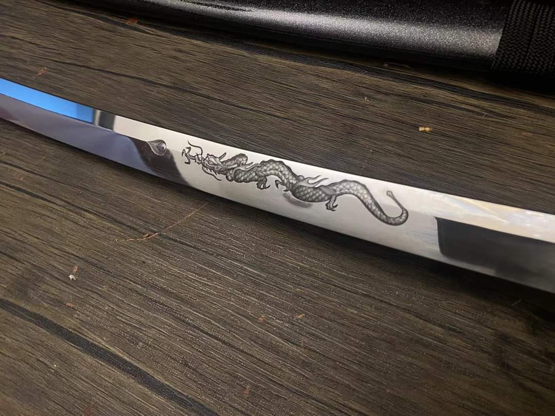 Cloudhammer Katana - Dragon and Kongo - engraved sx105v