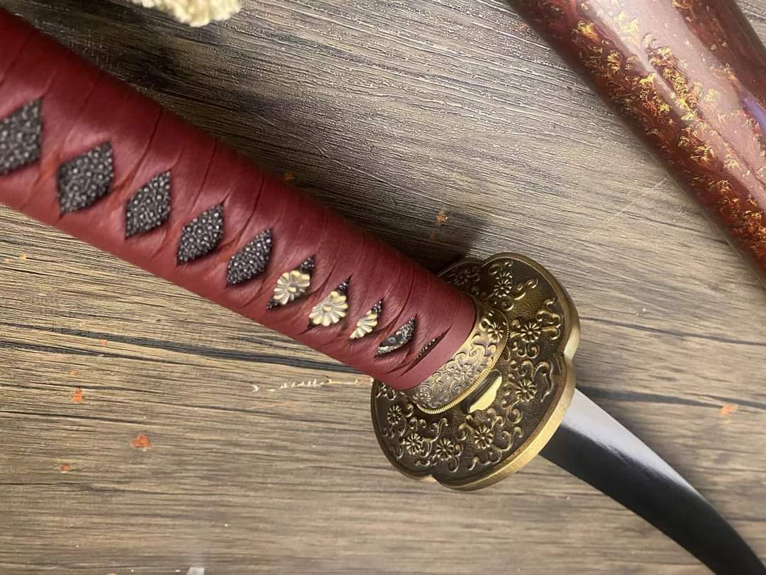 Cloudhammer Katana -  Chrysanthemum Embers - s5  - 31.5" nagasa, deep tachi koshizori