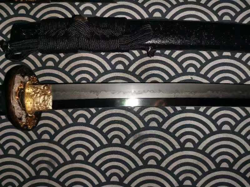 Cloudhammer Katana - Hidden Dragon, Dragon Sakura - sx105v Japanese Tool Steel - Ko-Choji Hamon