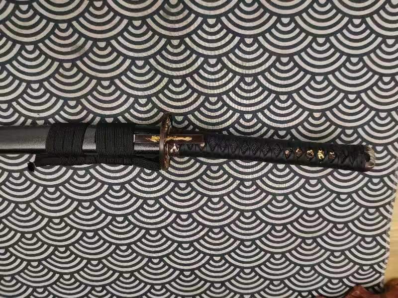 Cloudhammer Katana - Hidden Dragon, Dragon Sakura - sx105v Japanese Tool Steel - Ko-Choji Hamon