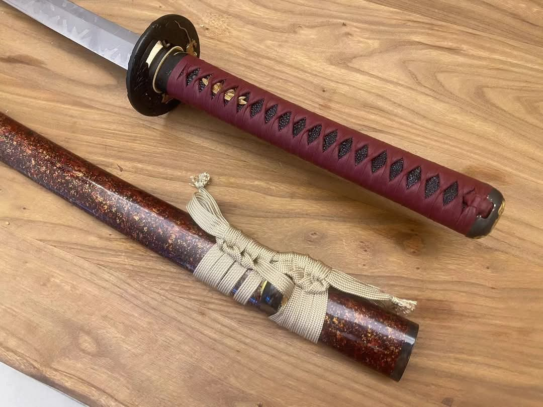 Cloudhammer Katana - Tiger Stripes - W2 cable steel, hitarsura hamon