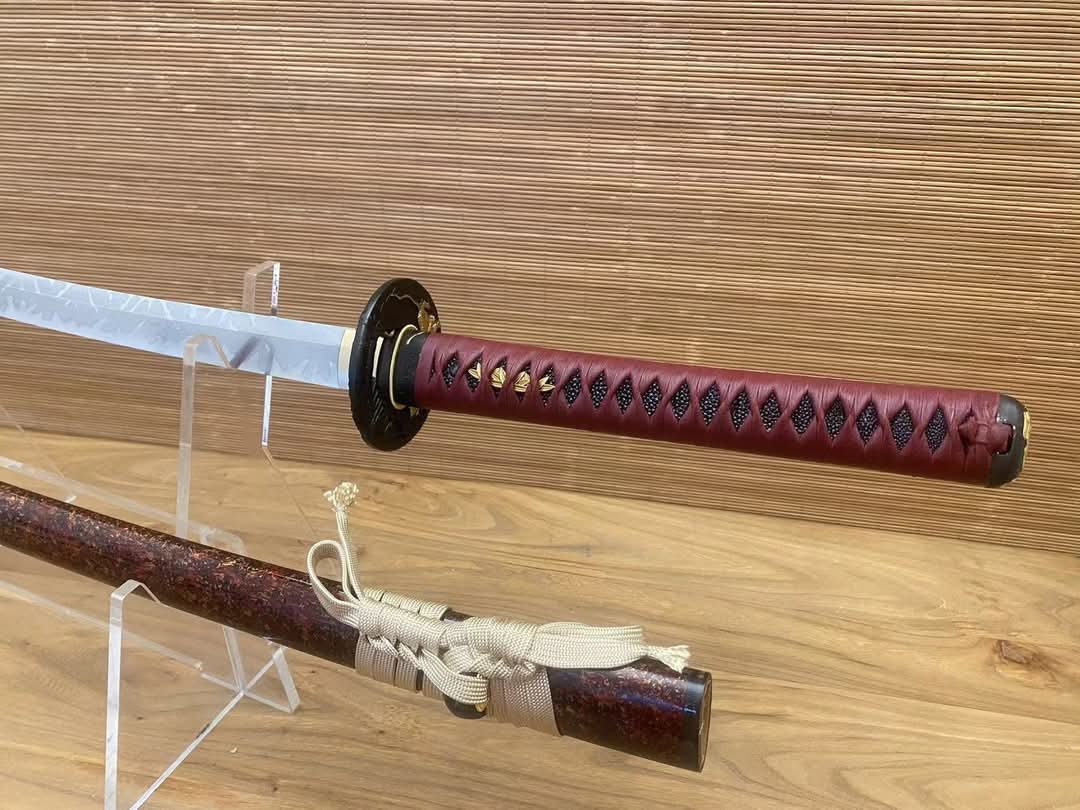 Cloudhammer Katana - Tiger Stripes - W2 cable steel, hitarsura hamon