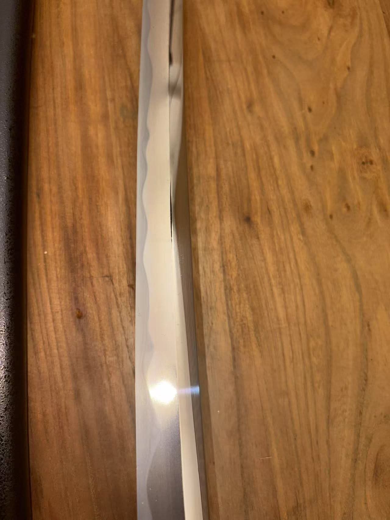 Cloudhammer Katana - Crimson Lattice  - W2 Cable Steel with Nashiji Finish