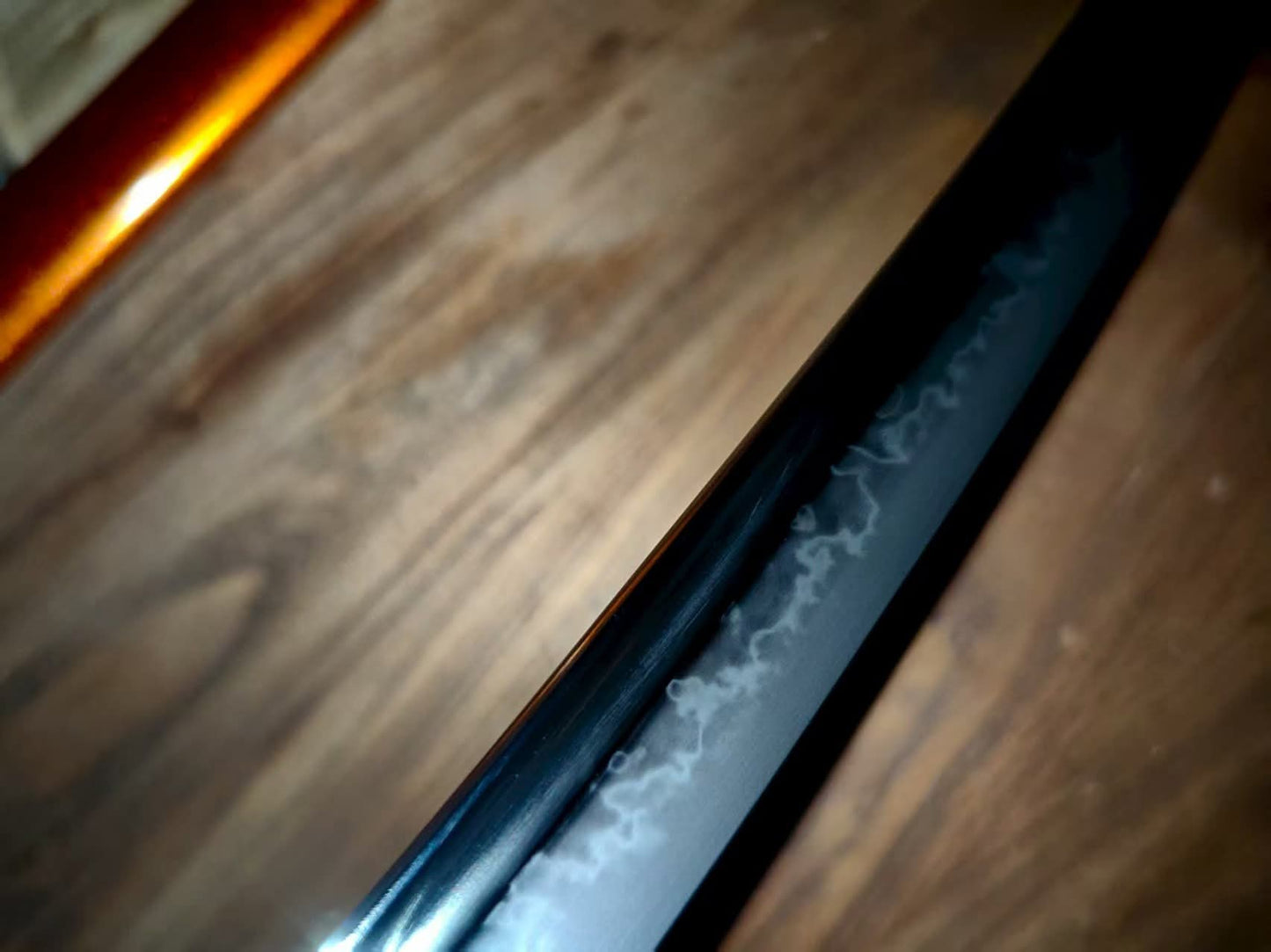 Cloudhammer Silk Itomaki Tachi - Forest Gold - 32" nagasa, sx105v Choji Hamon