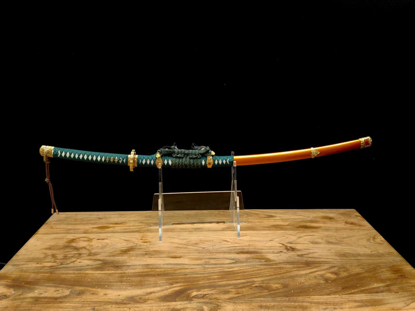 Cloudhammer Silk Itomaki Tachi - Forest Gold - 32" nagasa, sx105v Choji Hamon