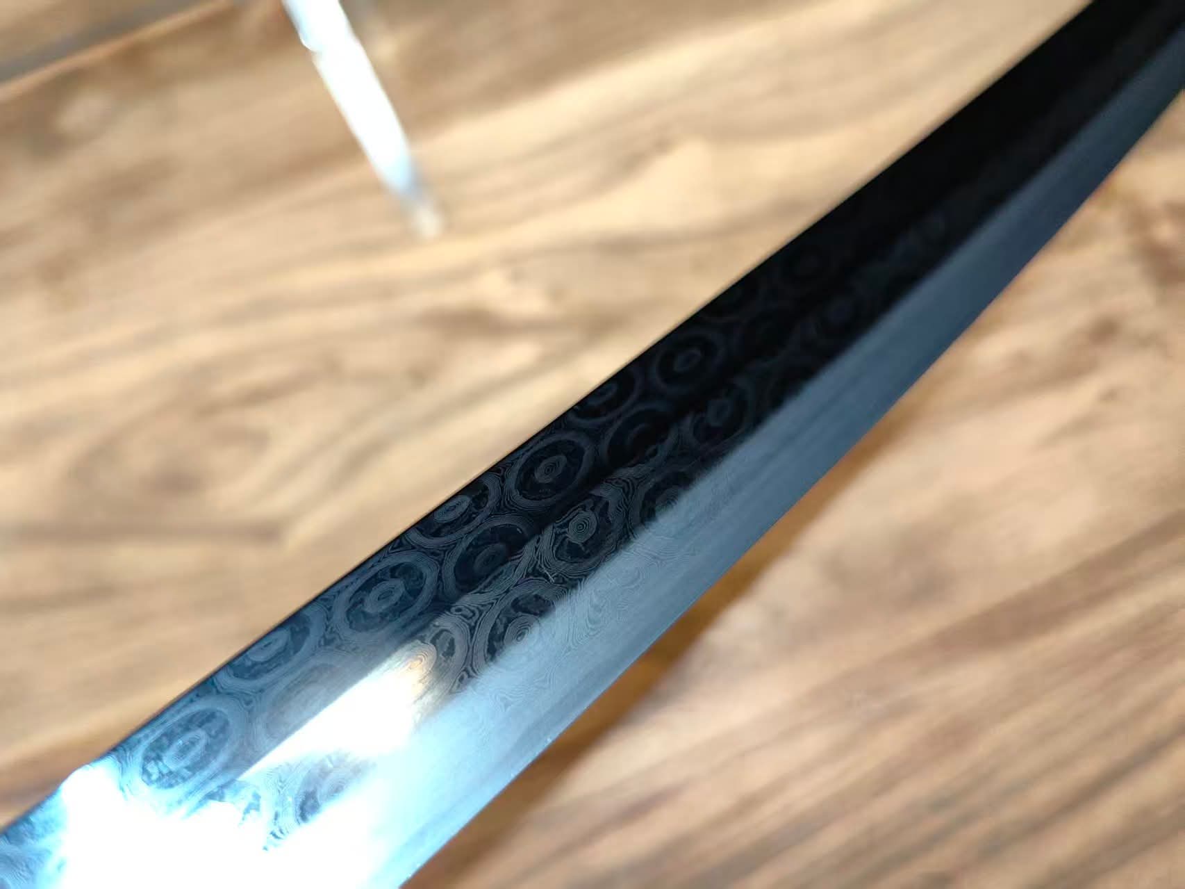 Cloudhammer Tactical Katana - Raindrop Damascus