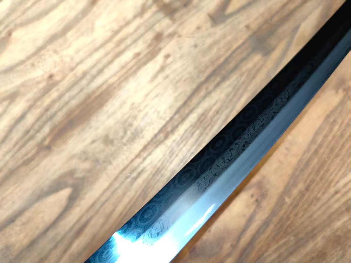 Cloudhammer Tactical Katana - Raindrop Damascus