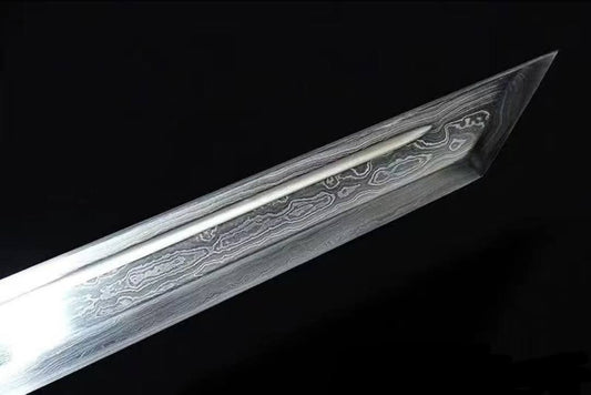 Cloudhammer Tang Meteor Dao Dagger - Pattern Welded Meteorite Steel