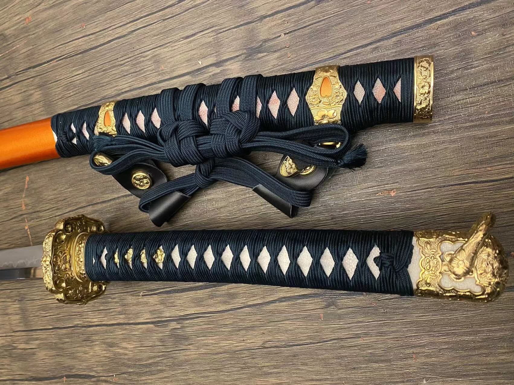 BLEMISHED Cloudhammer Silk Itomaki Tachi - Forest Gold - 32