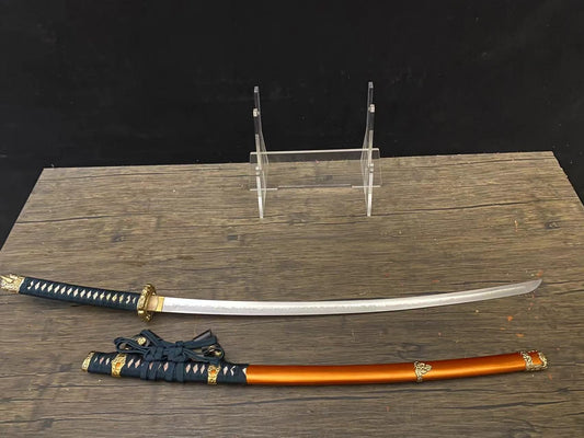 BLEMISHED Cloudhammer Silk Itomaki Tachi - Forest Gold - 32" nagasa, sx105v Choji Hamon