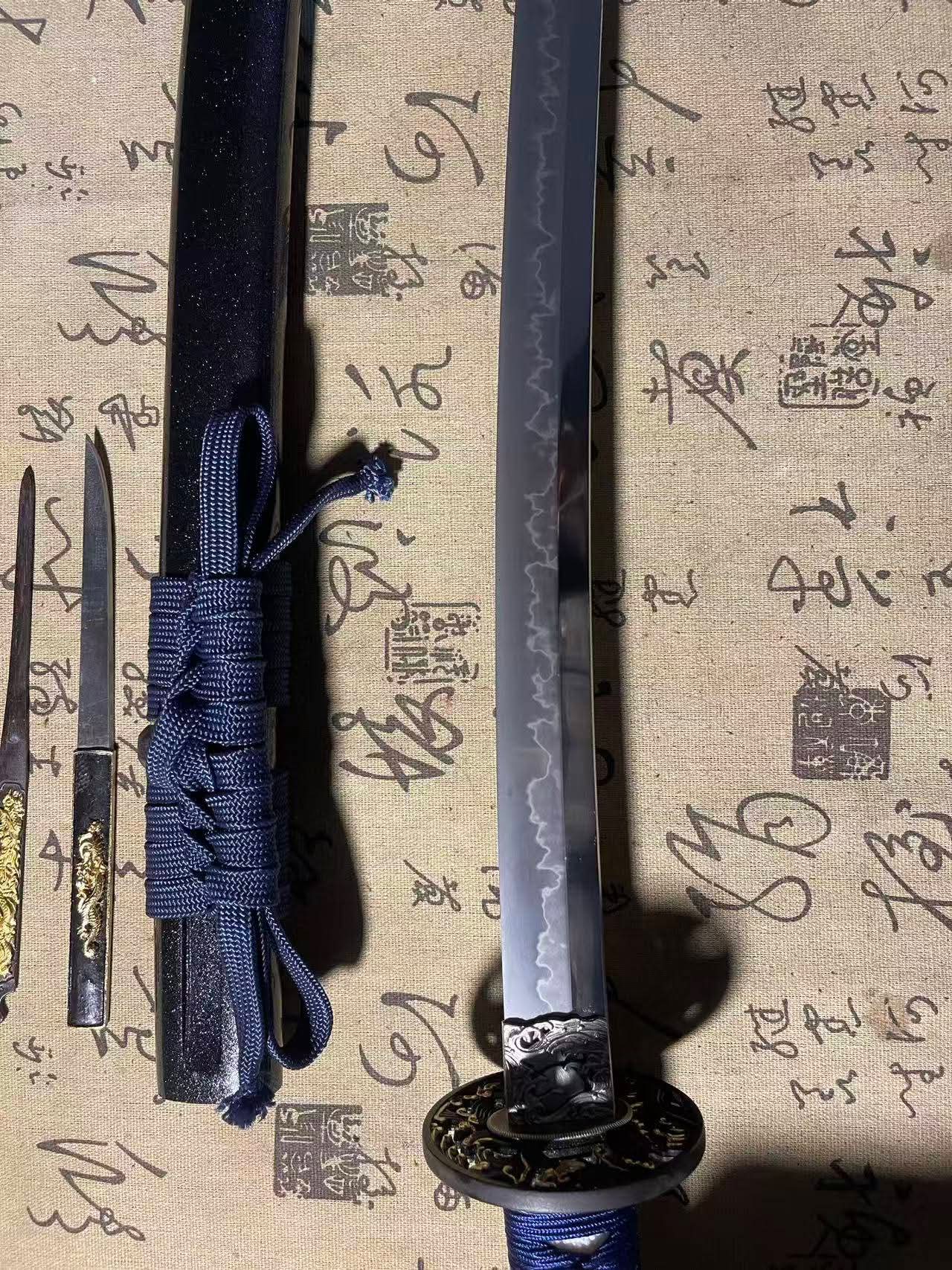 Cloudhammer Katana - Hidden Dragon, Summer Tide - sx105v Japanese Tool Steel - Ko-Choji Hamon