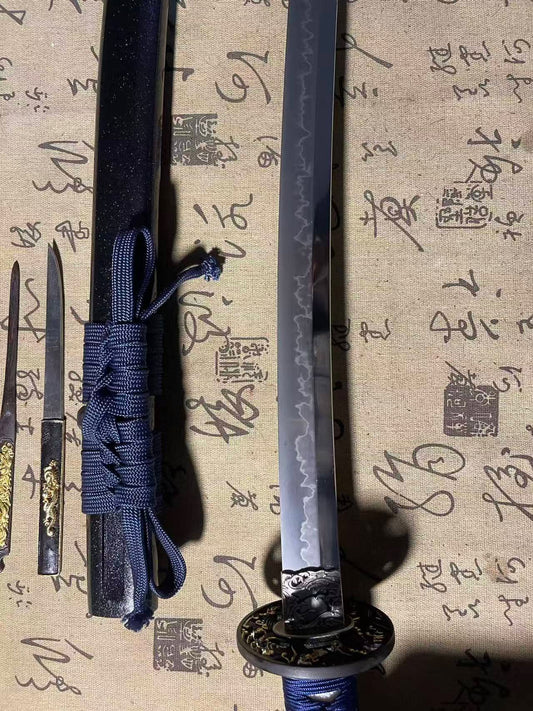 Cloudhammer Katana - Hidden Dragon, Summer Tide - sx105v Japanese Tool Steel - Ko-Choji Hamon