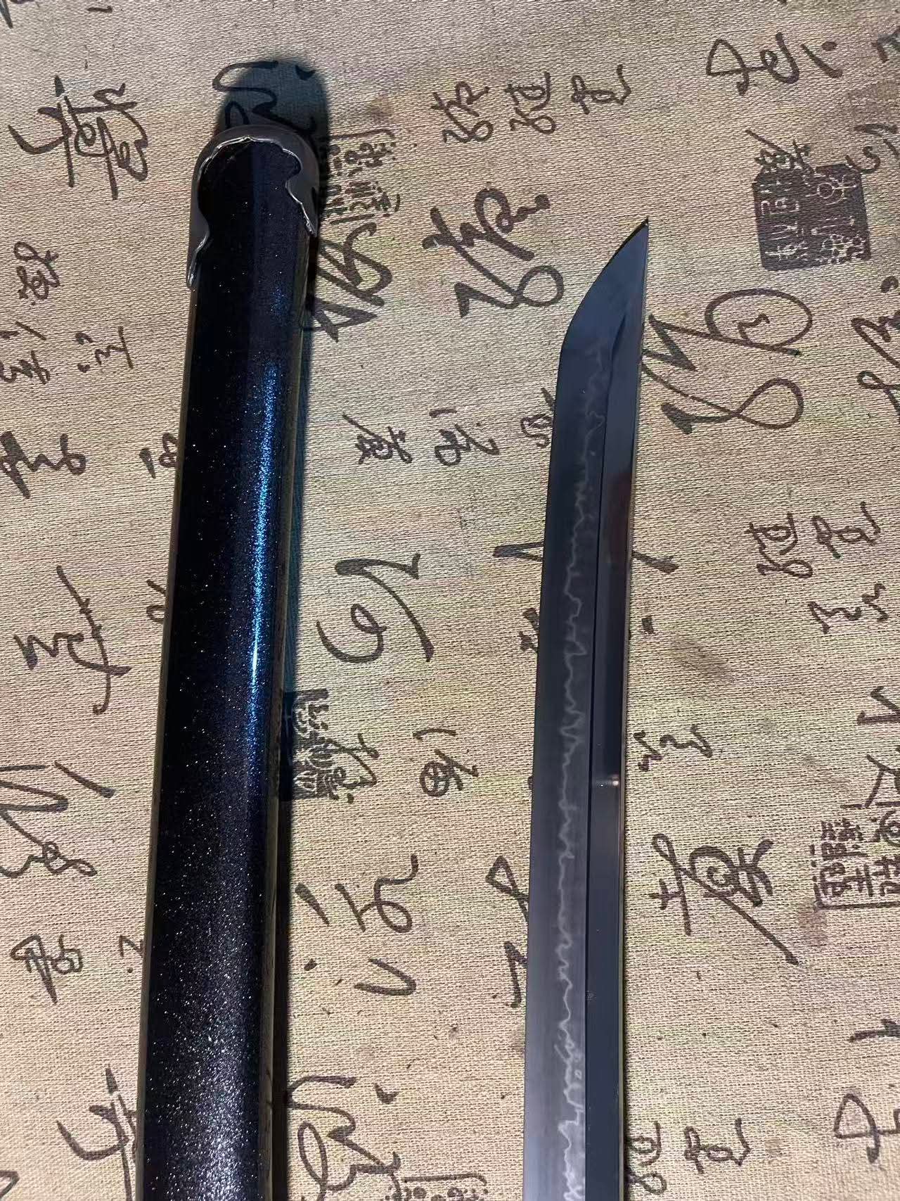 Cloudhammer Katana - Hidden Dragon, Summer Tide - sx105v Japanese Tool Steel - Ko-Choji Hamon