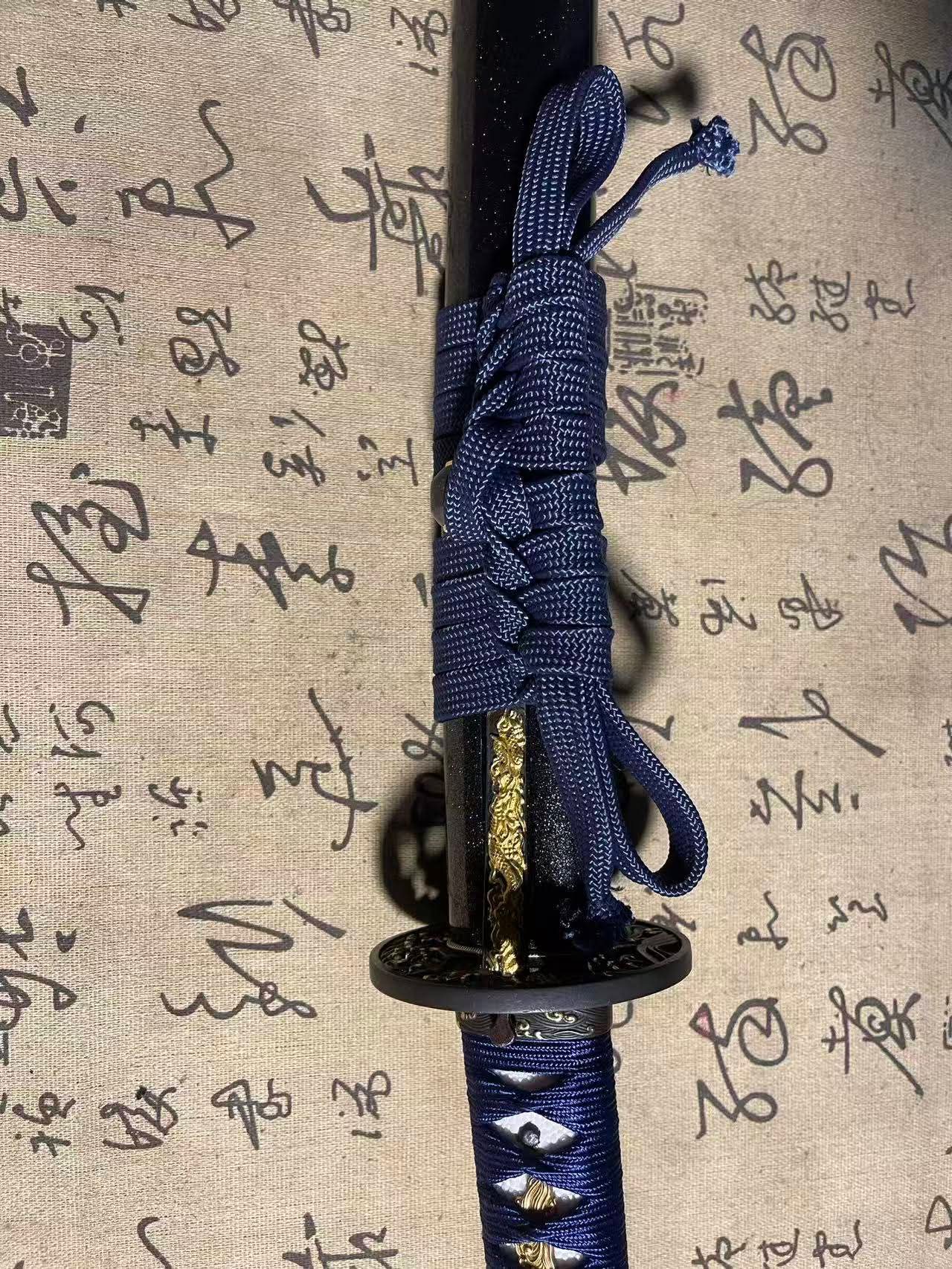 Cloudhammer Katana - Hidden Dragon, Summer Tide - sx105v Japanese Tool Steel - Ko-Choji Hamon