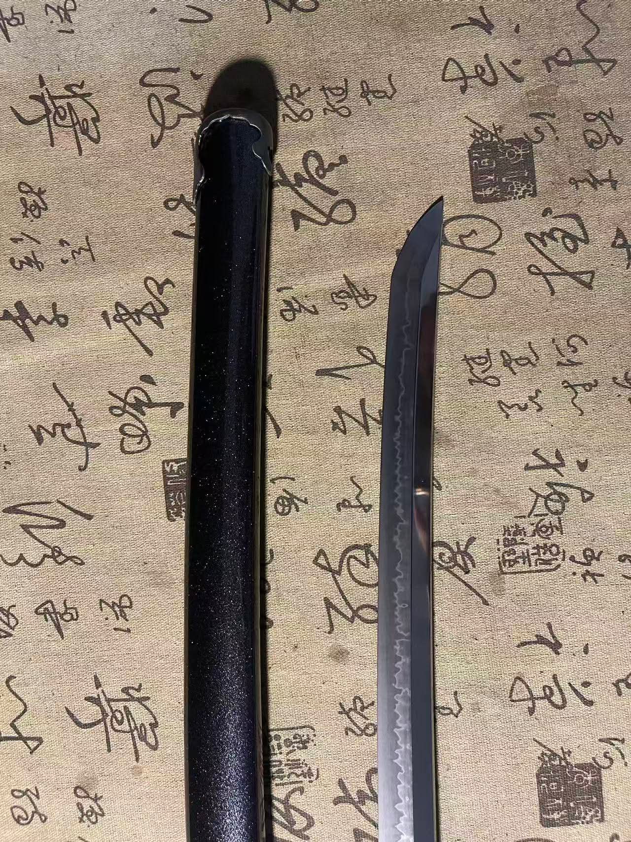 Cloudhammer Katana - Hidden Dragon, Tsunami Dragon - sx105v Japanese Tool Steel - Ko-Choji Hamon