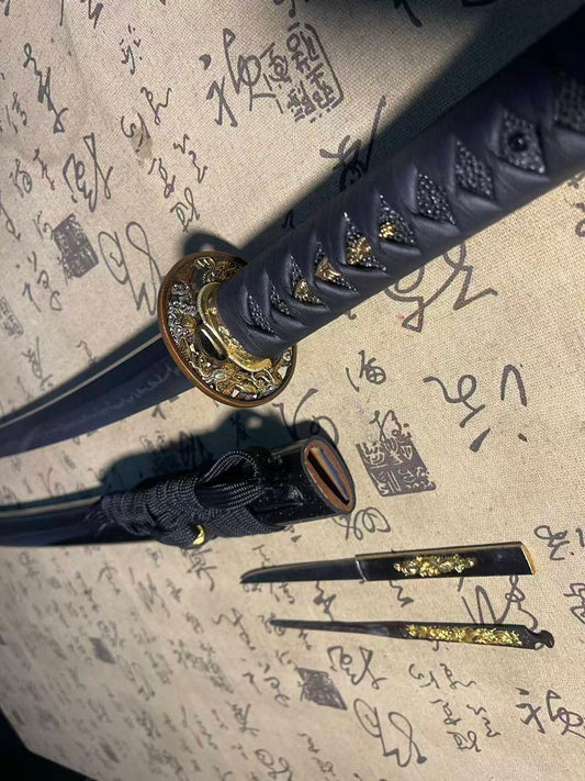 Cloudhammer Katana - Hidden Dragon, Tsunami Dragon - sx105v Japanese Tool Steel - Ko-Choji Hamon