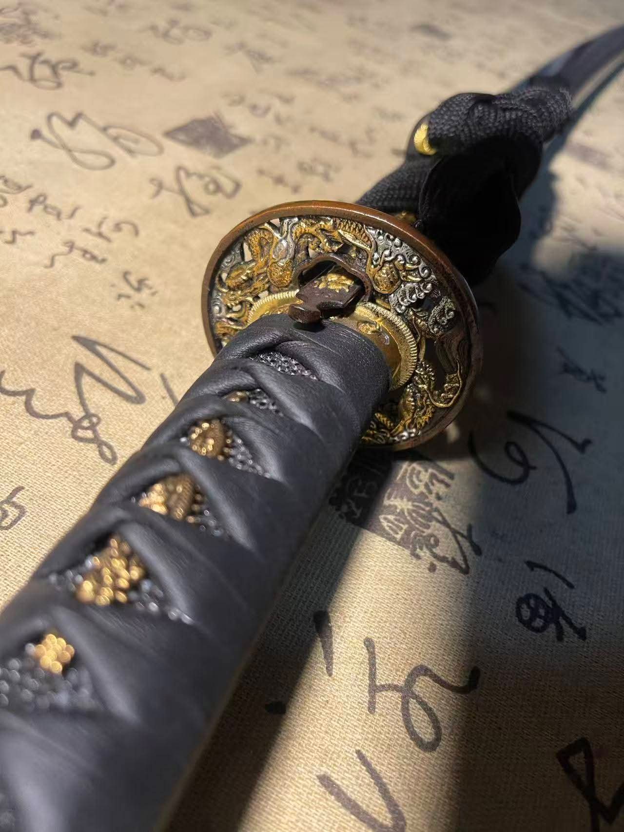 Cloudhammer Katana - Hidden Dragon, Tsunami Dragon - sx105v Japanese Tool Steel - Ko-Choji Hamon