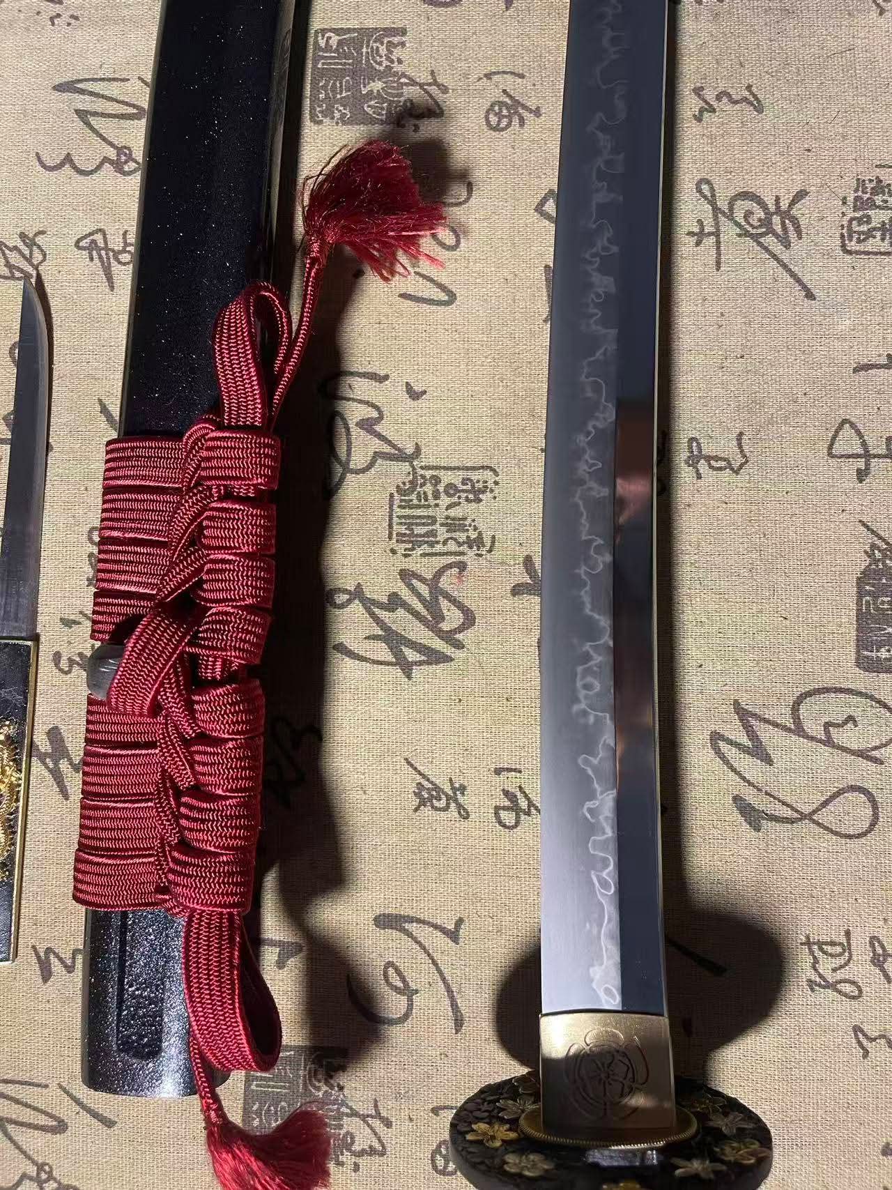 Cloudhammer Katana - Hidden Dragon, Sakura Burst - sx105v Japanese Tool Steel - Ko-Choji Hamon