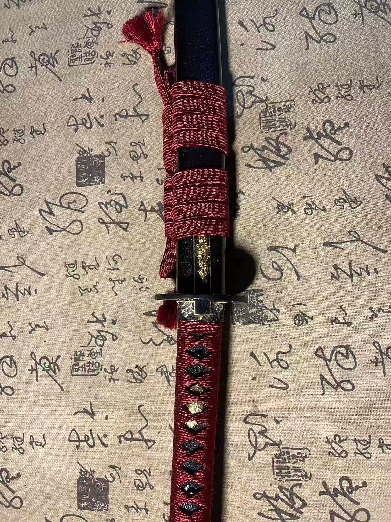Cloudhammer Katana - Hidden Dragon, Sakura Burst - sx105v Japanese Tool Steel - Ko-Choji Hamon