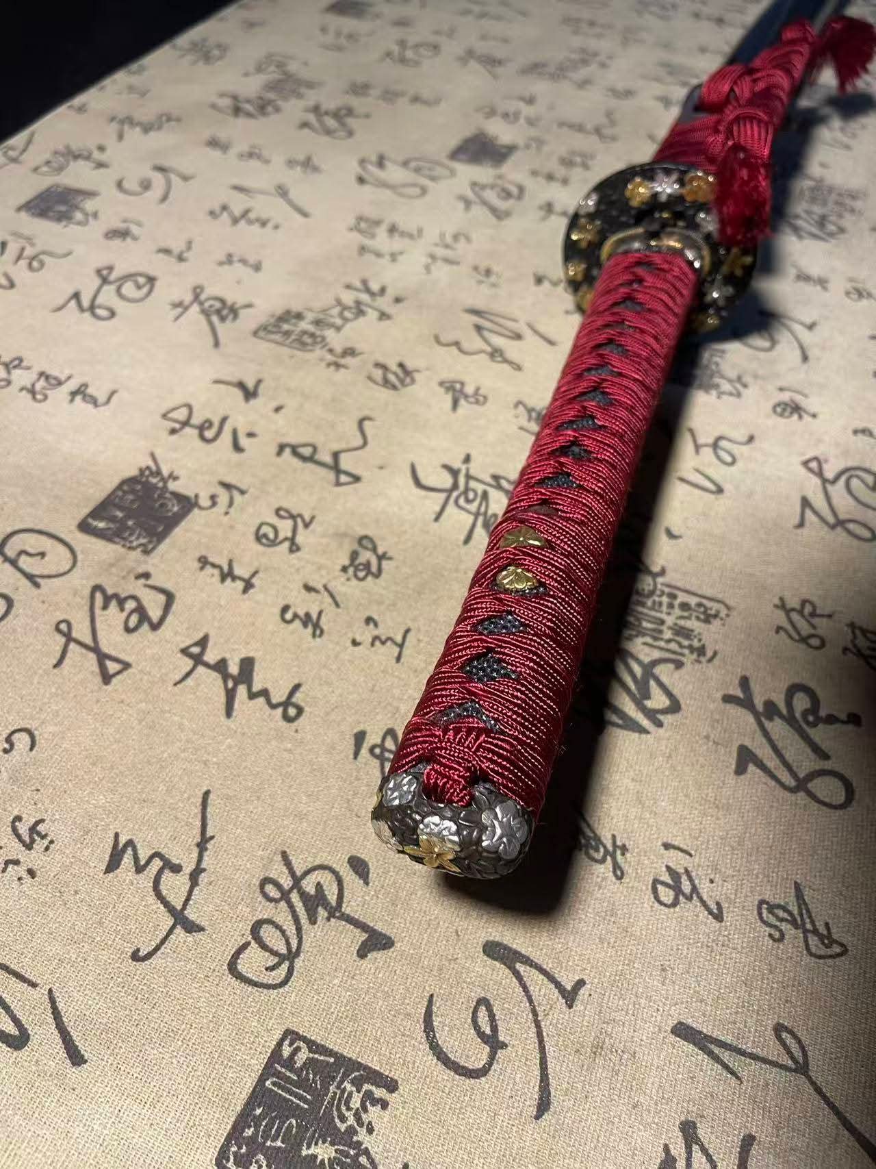 Cloudhammer Katana - Hidden Dragon, Sakura Burst - sx105v Japanese Tool Steel - Ko-Choji Hamon